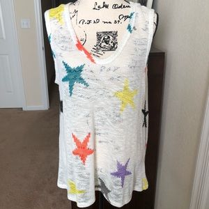 Oversized Stars Knit Tank Top S
